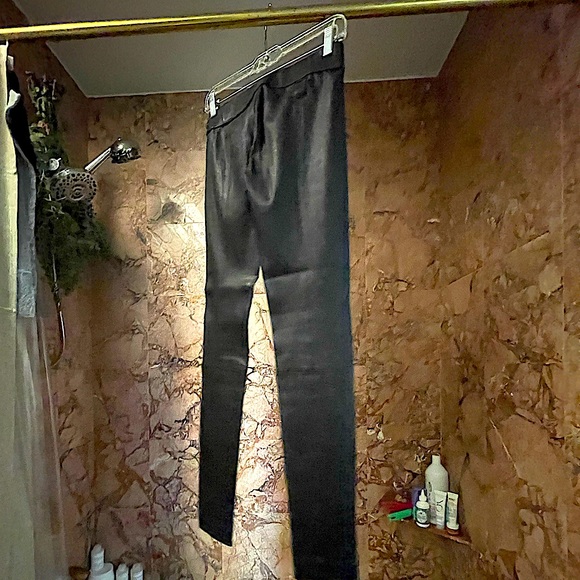 Club Monaco | Genuine Lamb/Goat Leather/Suede Pants | Worn1x | Black&Slate - Picture 8 of 9